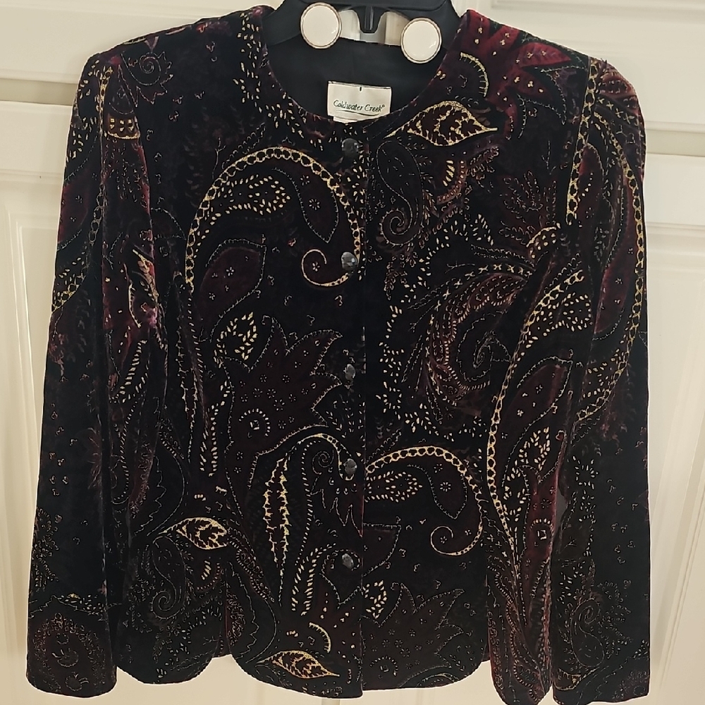 Coldwater Creek Dark Velvet Paisley Blazer